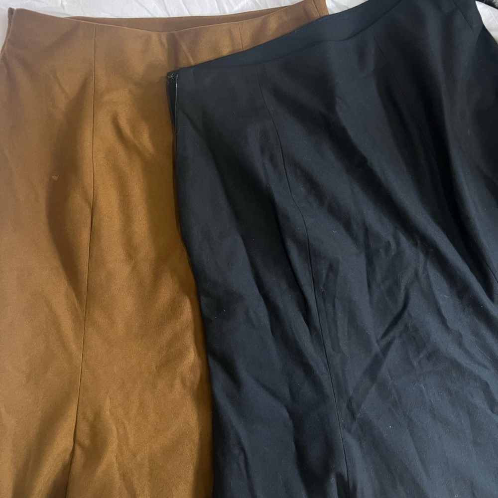 Police Black and Brown Pencil Skirt Duo